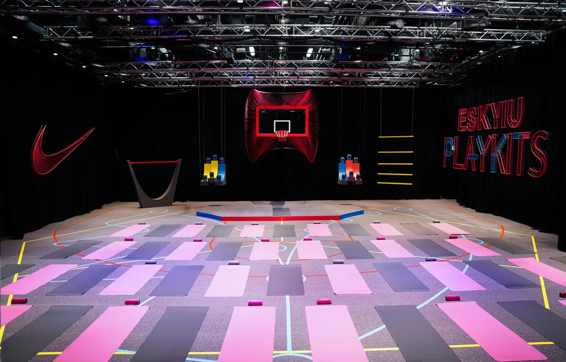 The court laid out for yoga