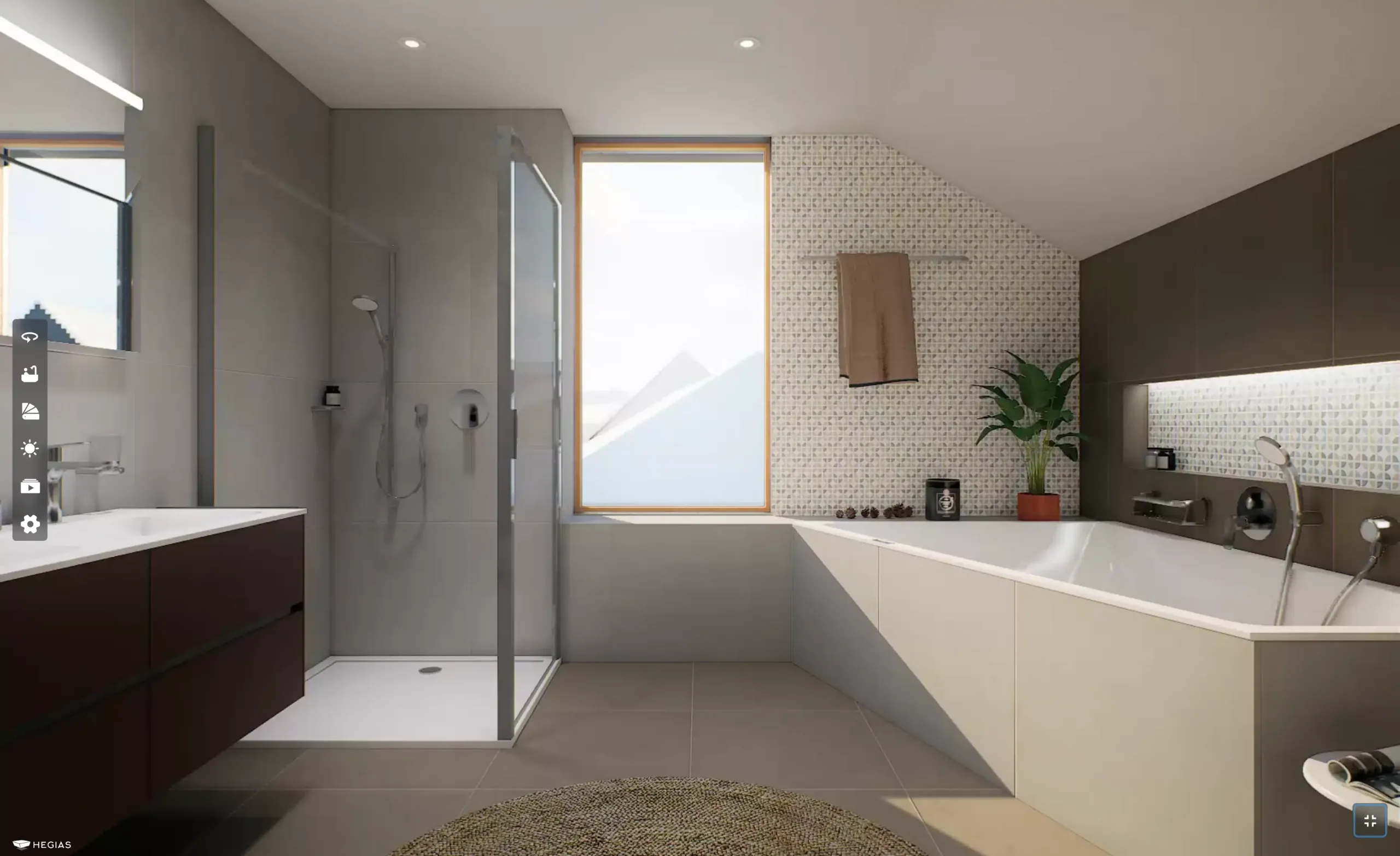 The scanned bathroom, back as a room to fit out from the Richner catalogue